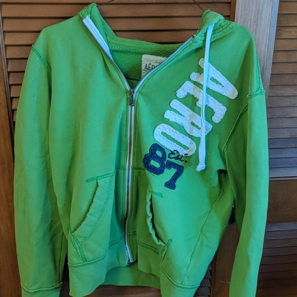Aeropostale Lime Green Embroidered Hoodie Size S/P